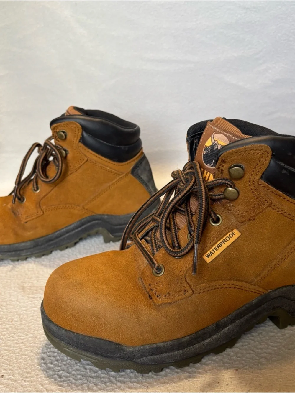 Brahma Women’s 5.5 Waterproof Tan Suede Steel Toe Hiking Work Boots